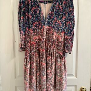 Philosophy di Lorenzo Serafini Multicolor Floral Long Sleeve Dress